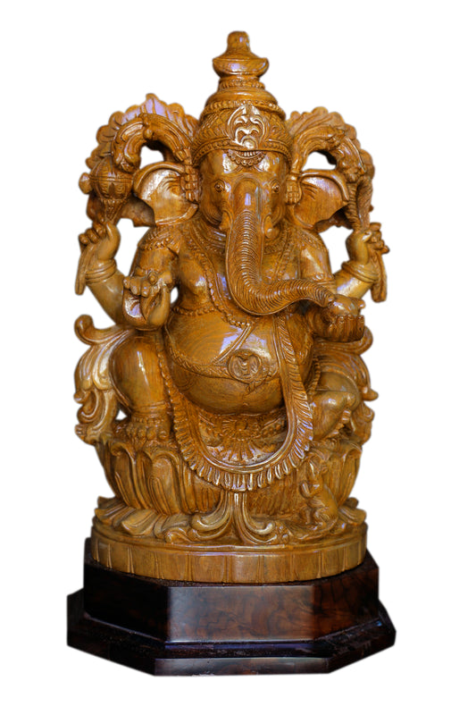 Teak Wood Ganapati